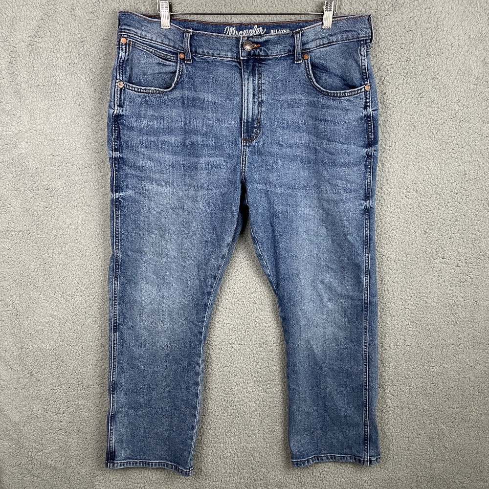 WRANGLER RETRO Jeans Mens 38x30 (37x27) Relaxed Boot Logo Western Cowboy Stretch